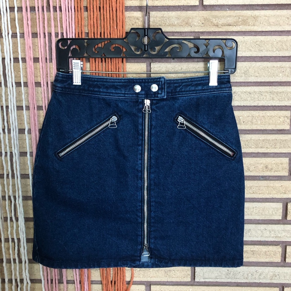 Rag & Bone "Marcy" Racer Miniskirt - Size 26 - Denim Skirt - Jean Skirt